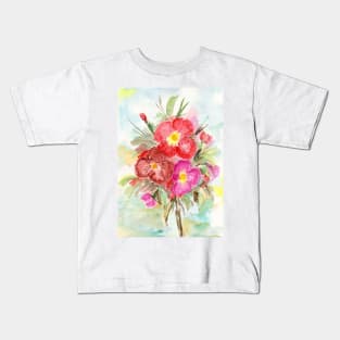 Spring Flowers Bouquet Watercolor Kids T-Shirt